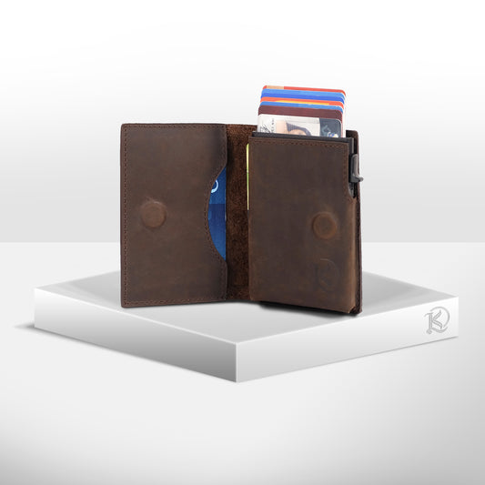 Bagani Card Holder in Vintage Brown - Genuine Leather w/ RFID Blocker
