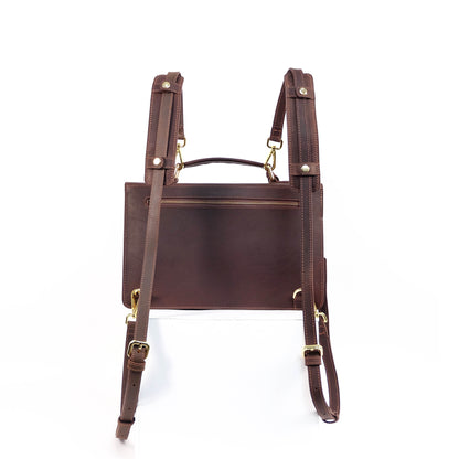 MAHARLIKA Backpack in Vintage Dark Brown -  Genuine Leather