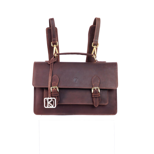 MAHARLIKA Backpack in Vintage Dark Brown -  Genuine Leather
