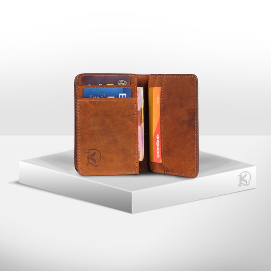 Baltazar Card Holder Wallet in Vintage Tan - Genuine Leather