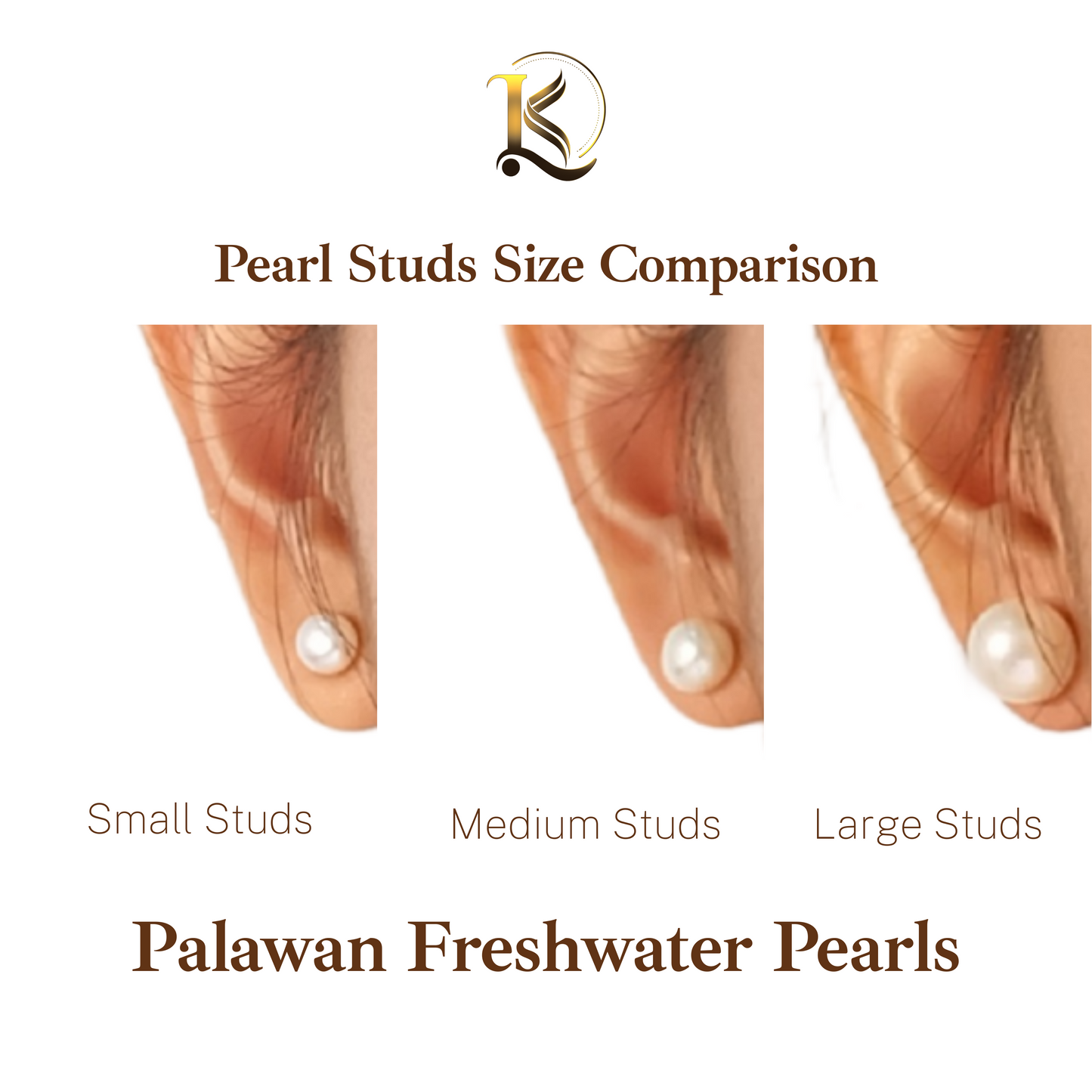 Palawan Freshwater Pearls MEDIUM Studs - White (8-10mm)