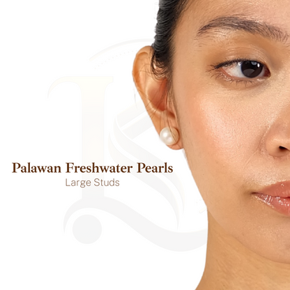Palawan Freshwater Pearls LARGE Studs - White (13-15mm)