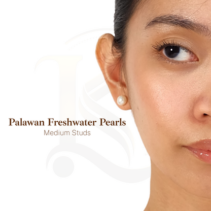 Palawan Freshwater Pearls MEDIUM Studs - White (8-10mm)