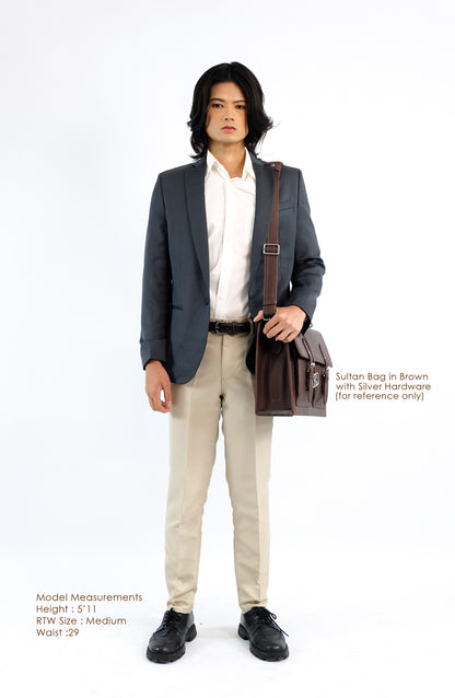 SULTAN Laptop Bag in Vintage Dark Brown Gold -  Genuine Leather
