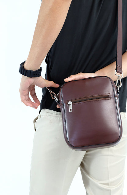 (CLEARANCE) TIKAS Bag in Dark Chocolate - PU Leather
