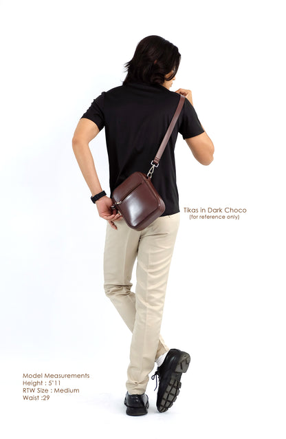 (CLEARANCE) TIKAS Bag in Dark Chocolate - PU Leather
