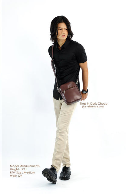 (CLEARANCE) TIKAS Bag in Dark Chocolate - PU Leather