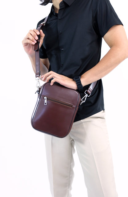 (CLEARANCE) TIKAS Bag in Dark Chocolate - PU Leather