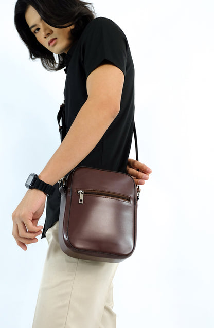 (CLEARANCE) TIKAS Bag in Dark Chocolate - PU Leather